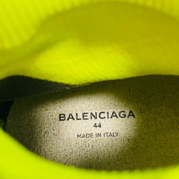 Like New Men’s Size 11 Balenciaga Speed Trainers With BB Print Yellow/Limelight - Picture 10 of 12